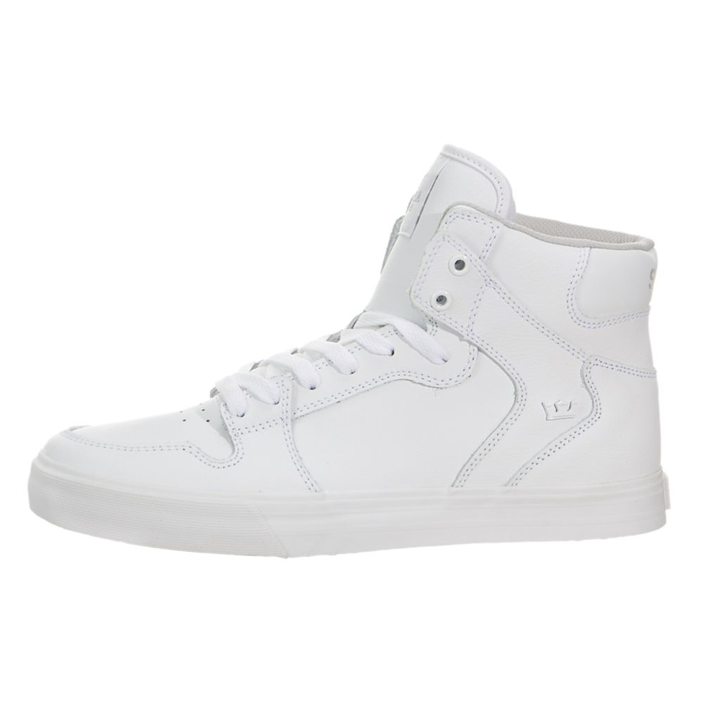 Supra Mens Vaider High Top Shoes - White | Canada J0698-4X17